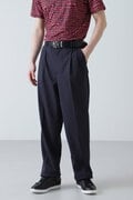 ロゴボーダージャガード 2タック入りワイドパンツ (MENS)