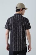 リベットストライププリント半袖シャツ (MENS)