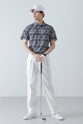 グレンチェックプリント 半袖ポロシャツ (MENS)