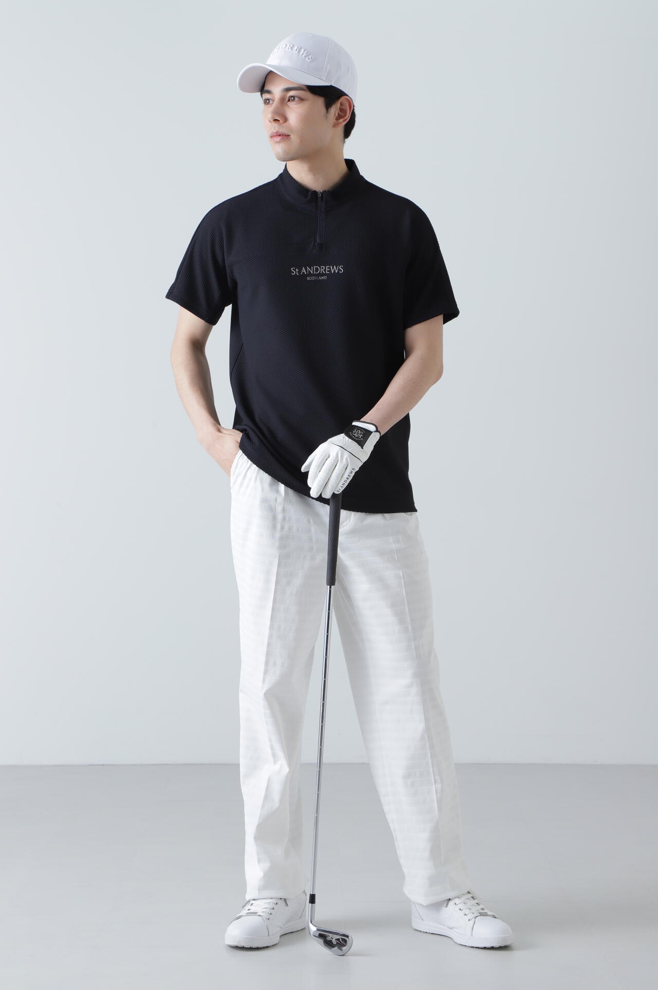 St ANDREWS】デルタ半袖ハーフジップアップカットソー (MENS)