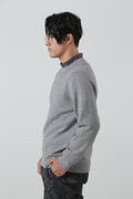 12Gカシミヤ混 クルーネックニットプルオーバー (MENS)