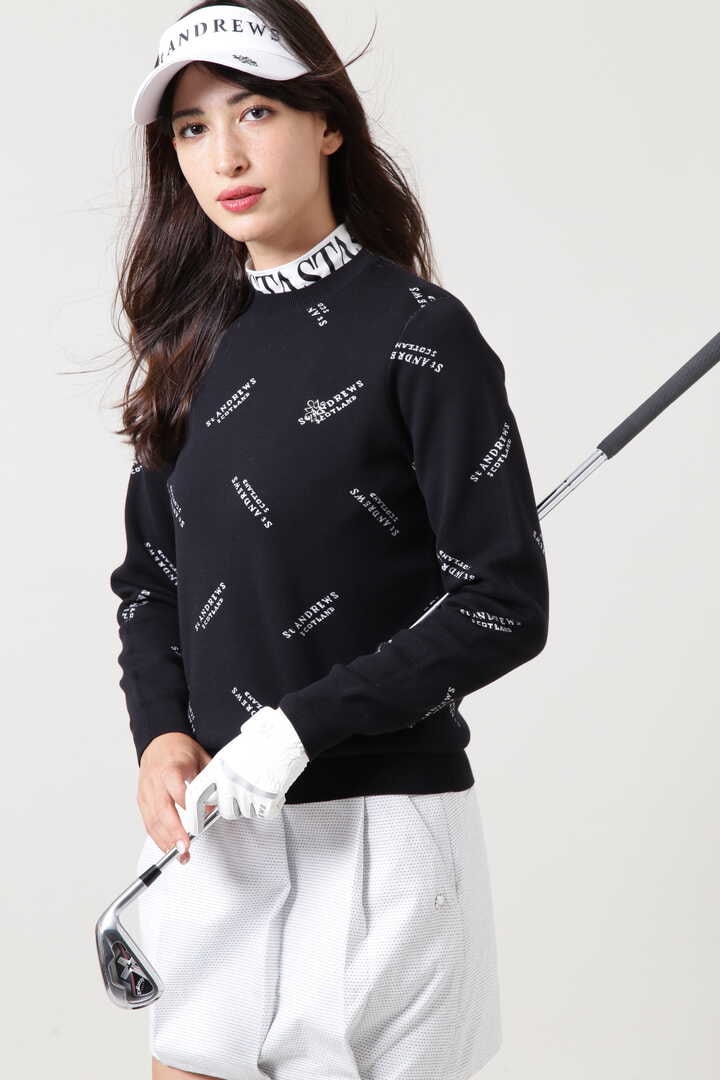 St ANDREWS】ロゴダブルジャガード クルーネックニットプルオーバー (WOMENS)