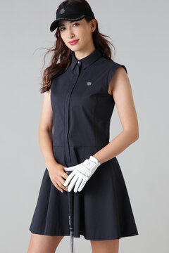 クールマックス サッカー 袖フリル ワンピース (WOMENS)