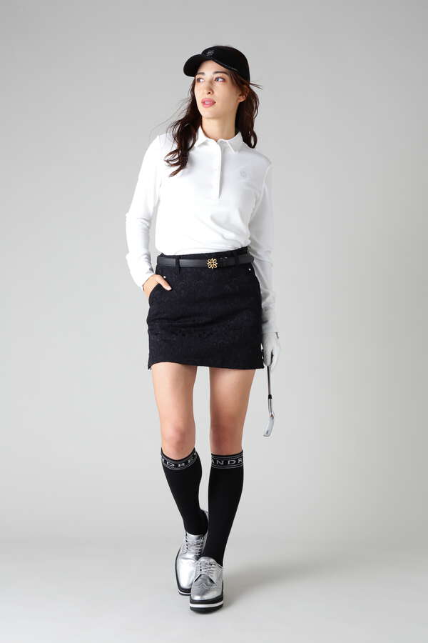 ポリエステルレーヨン ボックスカノコ長袖ポロシャツ (WOMENS)