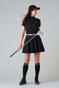 カチオンポリエステルベア天竺半袖ハイネックカットソー (WOMENS)