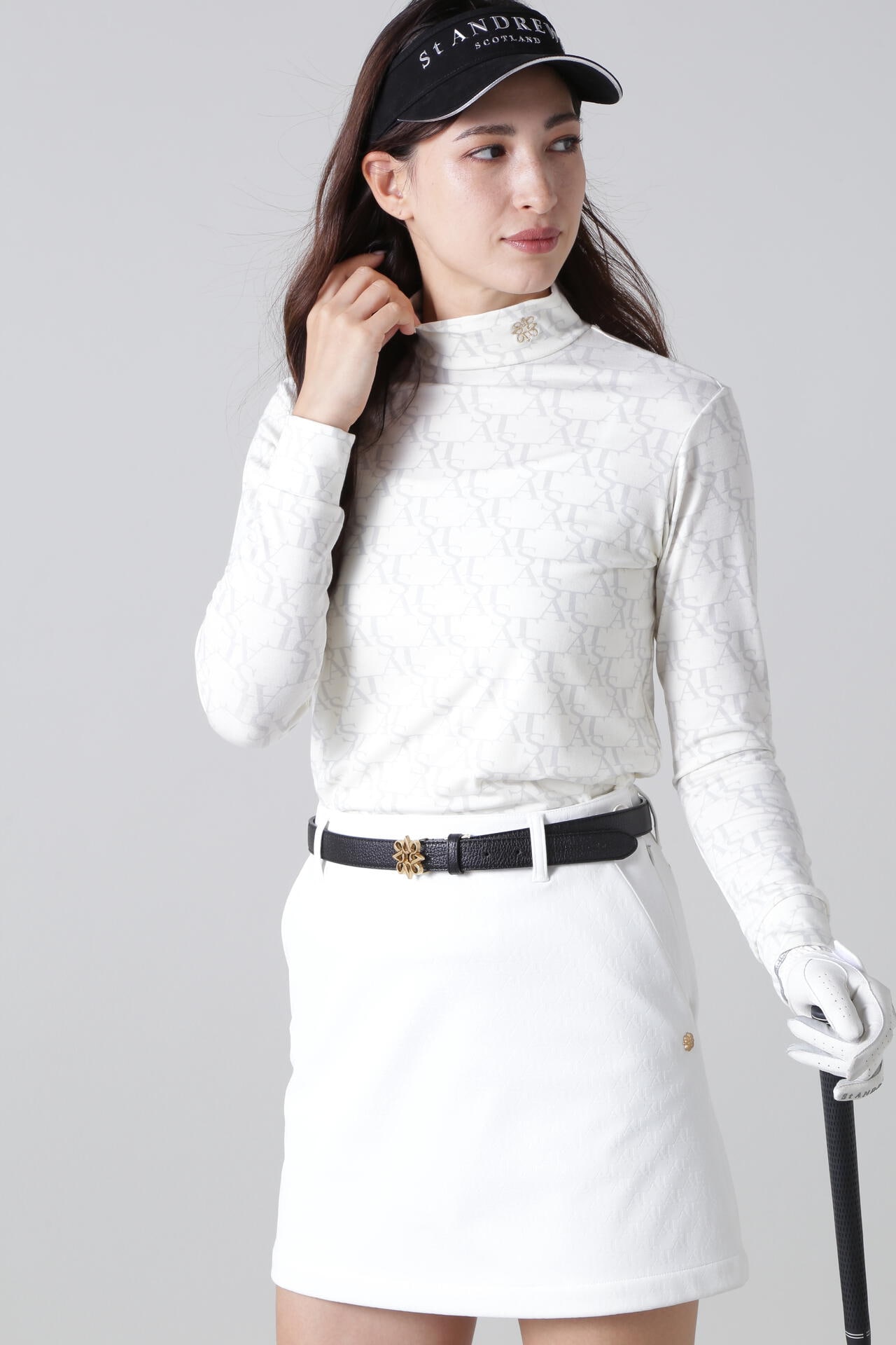 St ANDREWS】STAモノグラムプリント長袖ハイネックカットソー (WOMENS)