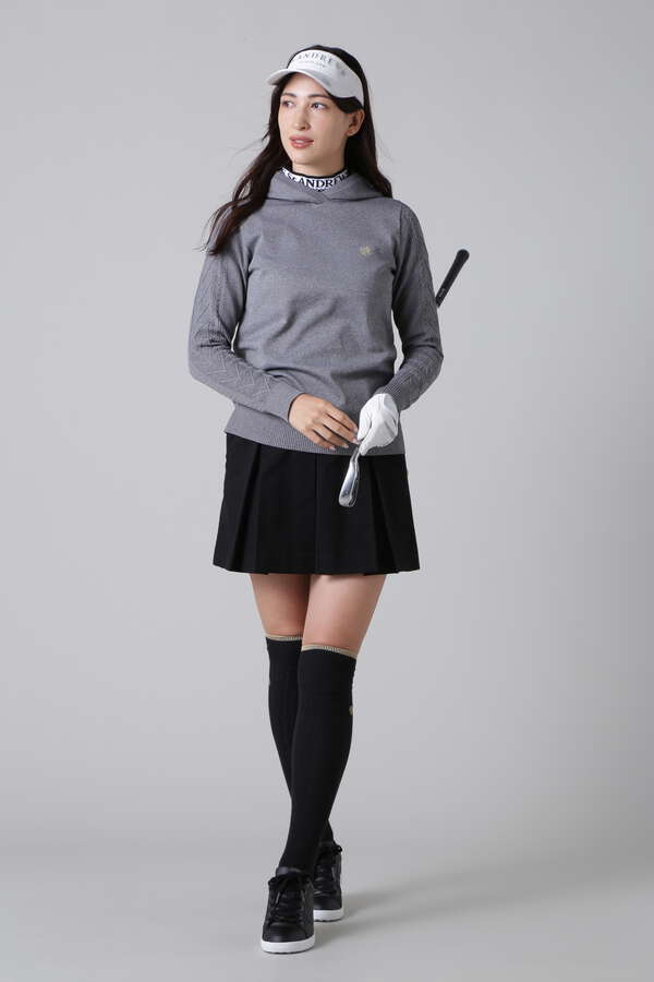 14G天竺×ケーブルニットフーディ－プルオーバー (WOMENS)