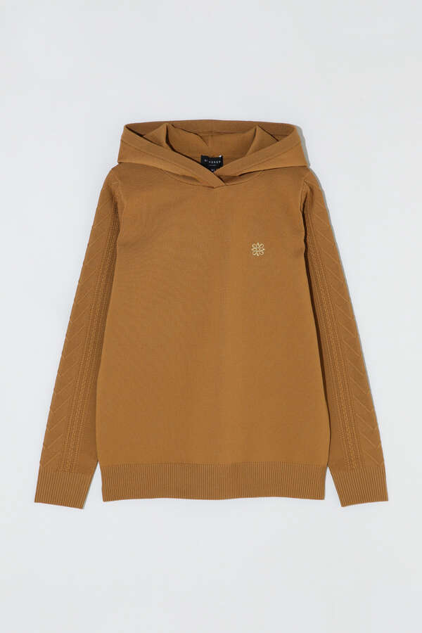 14G天竺×ケーブルニットフーディ－プルオーバー (WOMENS)
