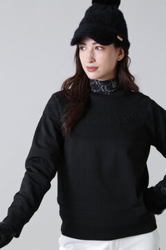 12G求心柄裏地付きクルーネックプルオーバーニット (WOMENS)