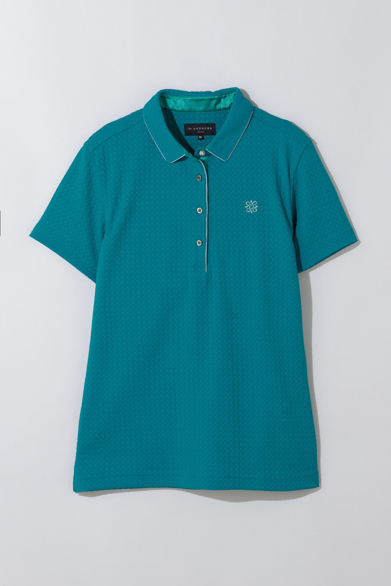 St ANDREWS】ギンガムジャガード半袖シャツ (WOMENS) 