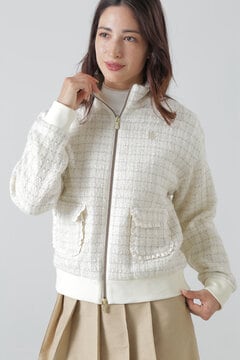 テープヤーンラメツィードブルゾン (WOMENS)