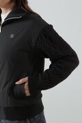 NYストレッチ中綿袖ニットブルゾン (WOMENS)