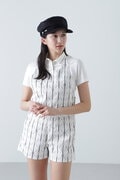 リベットストライププリントサロペット (WOMENS)