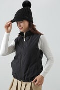 ロゴバックエンボスストレッチ中綿フルジップベスト (WOMENS)