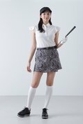 ストライプジャガード半袖フリルシャツ (WOMENS)