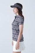 グレンチェックプリント 半袖ポロシャツ (WOMENS)