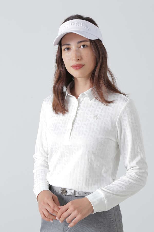 STロゴジャガード 長袖ポロシャツ (WOMENS)