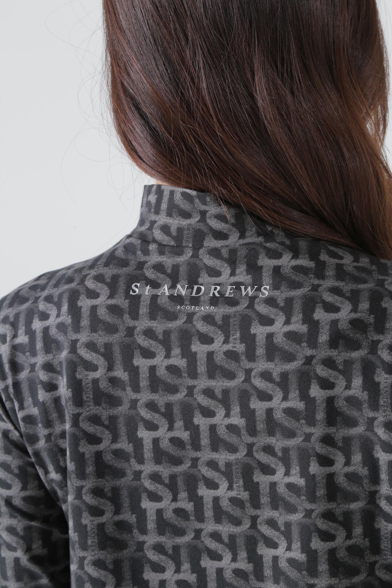 St ANDREWS】ベア天竺 長袖ハイネックカットソー ＜STロゴプリント＞ (WOMENS)