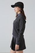 14G STAロゴジャガード クルーネックニットプルオーバー (WOMENS)