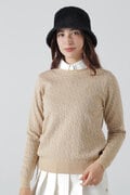 14G STAロゴジャガード クルーネックニットプルオーバー (WOMENS)