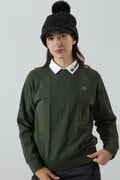 12Gケーブル裏地付き クルーネックニットプルオーバー (WOMENS)