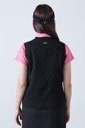 12G斜め柄 Vネックニットベスト (WOMENS)