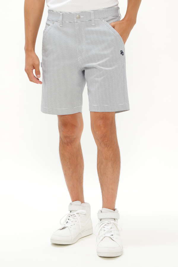 パーリーゲイツ ポリエステル ドビー ストレッチ ショートパンツ ボーダー柄