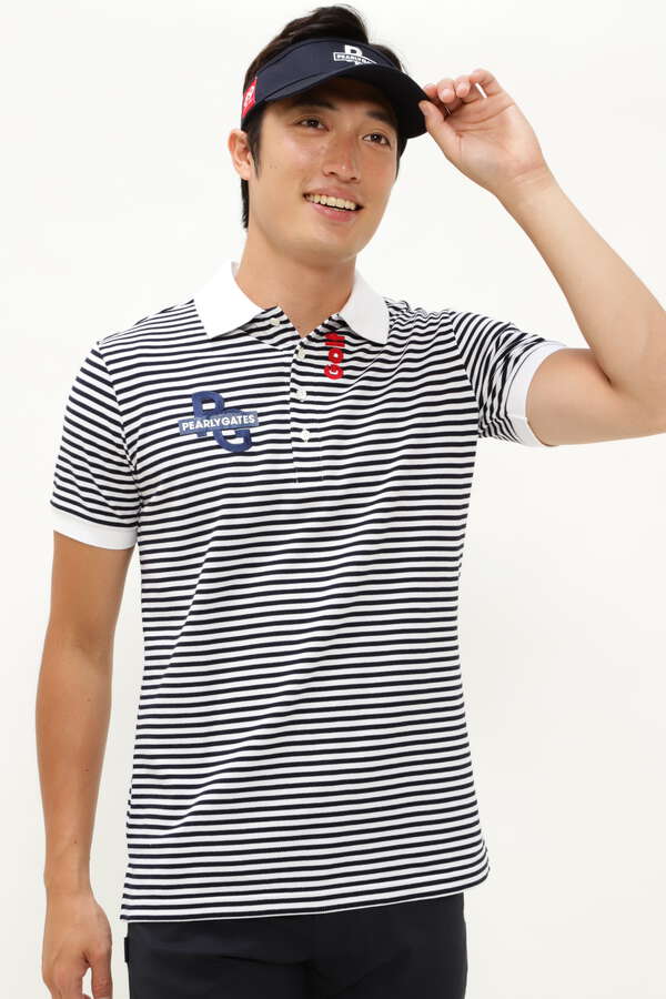 パーリーゲイツ☆新品 襟裏ロゴ有り ドライマスター鹿の子半袖ポロシャツ 裏カノコストライプ調半袖ポロシャツ | PEARLY GATES（パーリー
