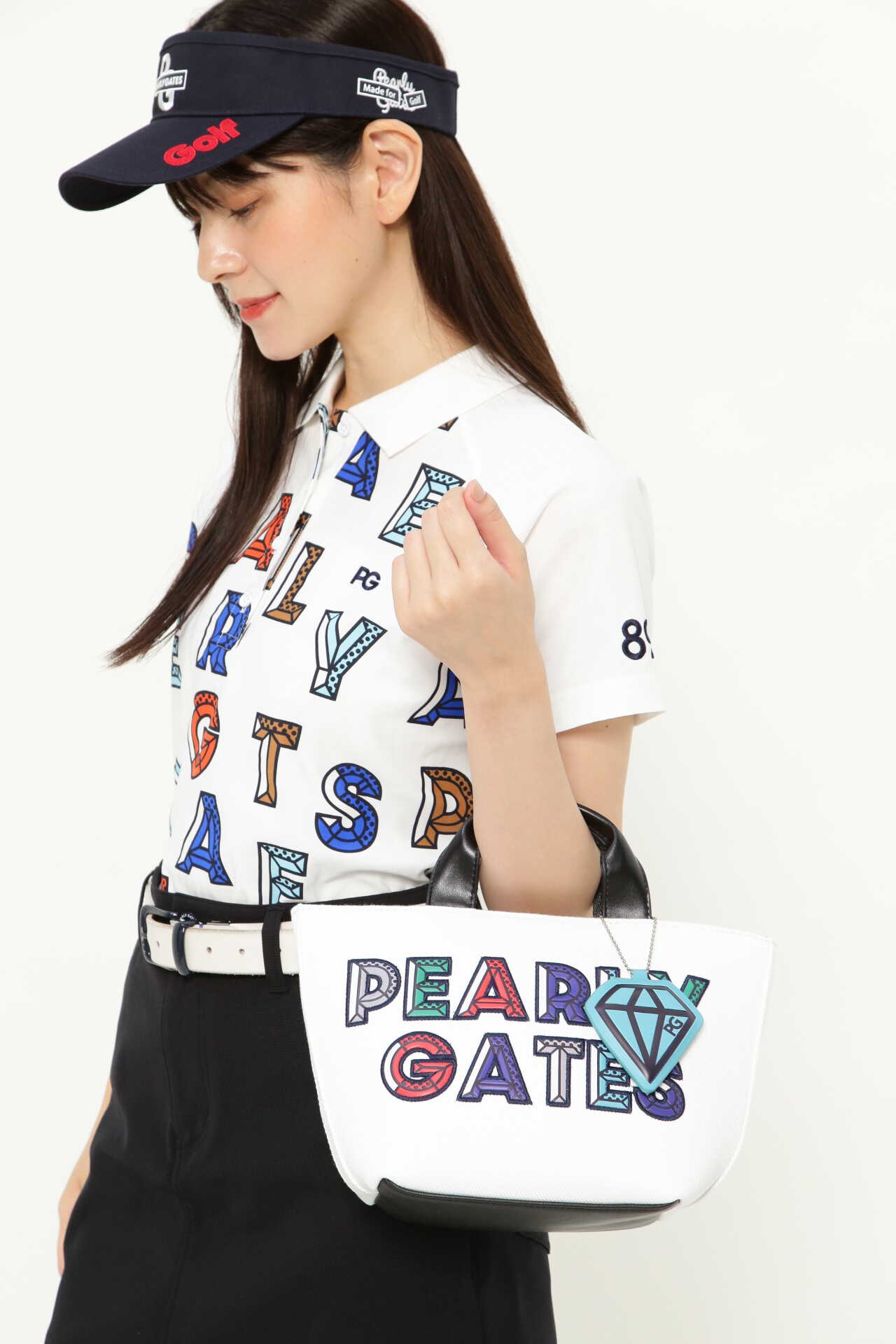 パーリーゲイツ】ダイヤカットロゴ カートバッグ ＜ダイヤモンド 