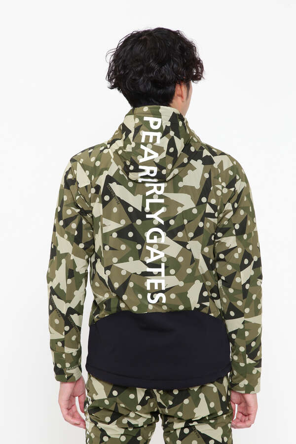 2WAYストレッチタフタ×トリコットハイテンション フーディブルゾン ＜カモドット柄＞