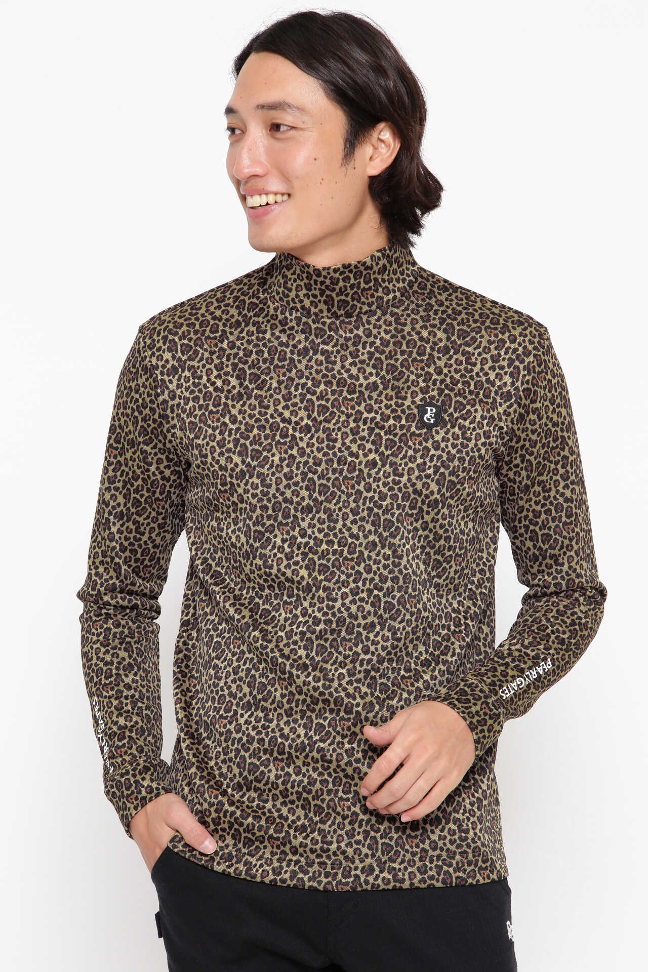 PEARLY GATES】カノコダンボール 長袖 ハイネック カットソー ＜柄