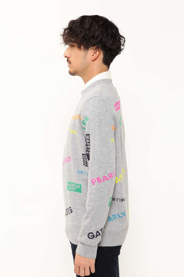 ウールカシミヤ ロゴ柄 クルーネックニットプルオーバー ＜カラフルシリーズ＞