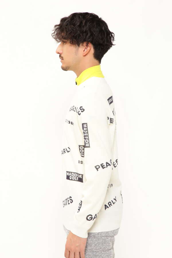 ウールカシミヤ ロゴ柄 クルーネックニットプルオーバー ＜カラフルシリーズ＞