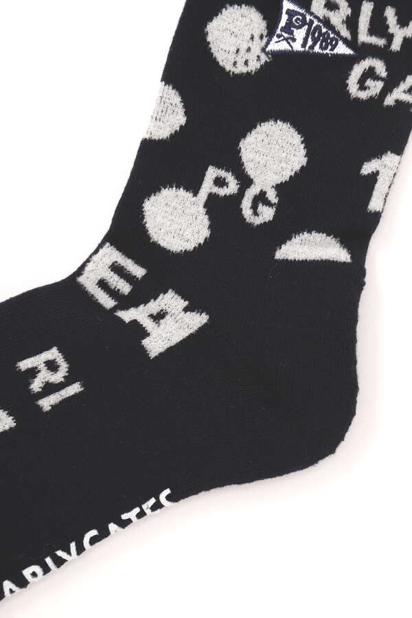 ボーダー/ドット柄 ミドルソックス ＜カモドット/ボーダー/ロゴドット柄＞ (MENS)