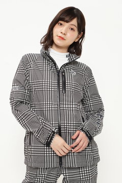 エコユースナイロンストレッチ チドリドビー レインブルゾン＜千鳥柄プリント＞＜Think Golf COLLECTION＞ (LADIES)