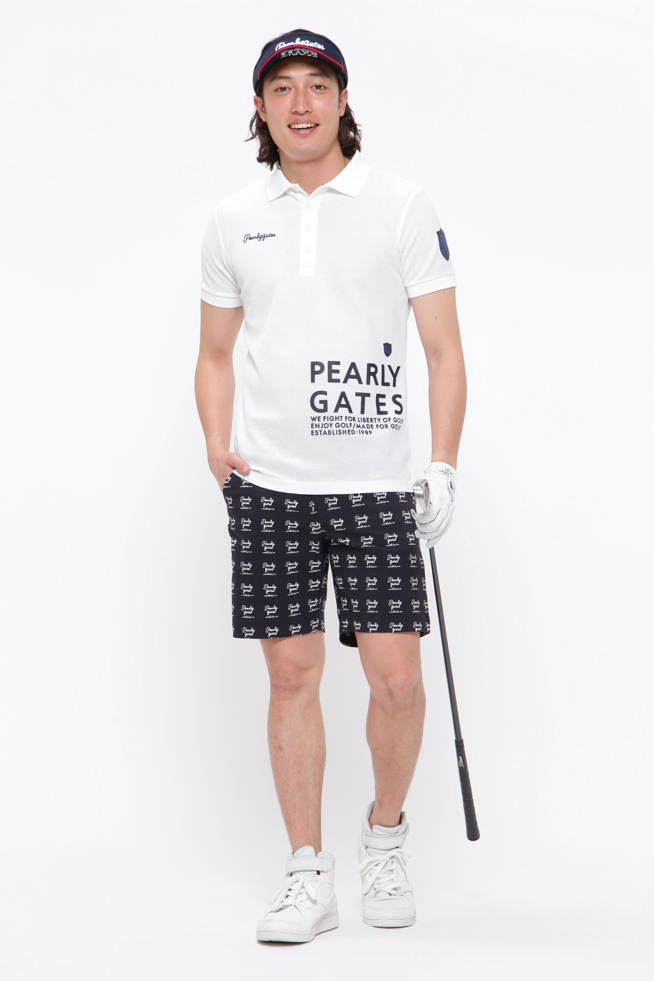 パーリーゲイツ   ゴルフ白ポロシャツ　サイズ　0