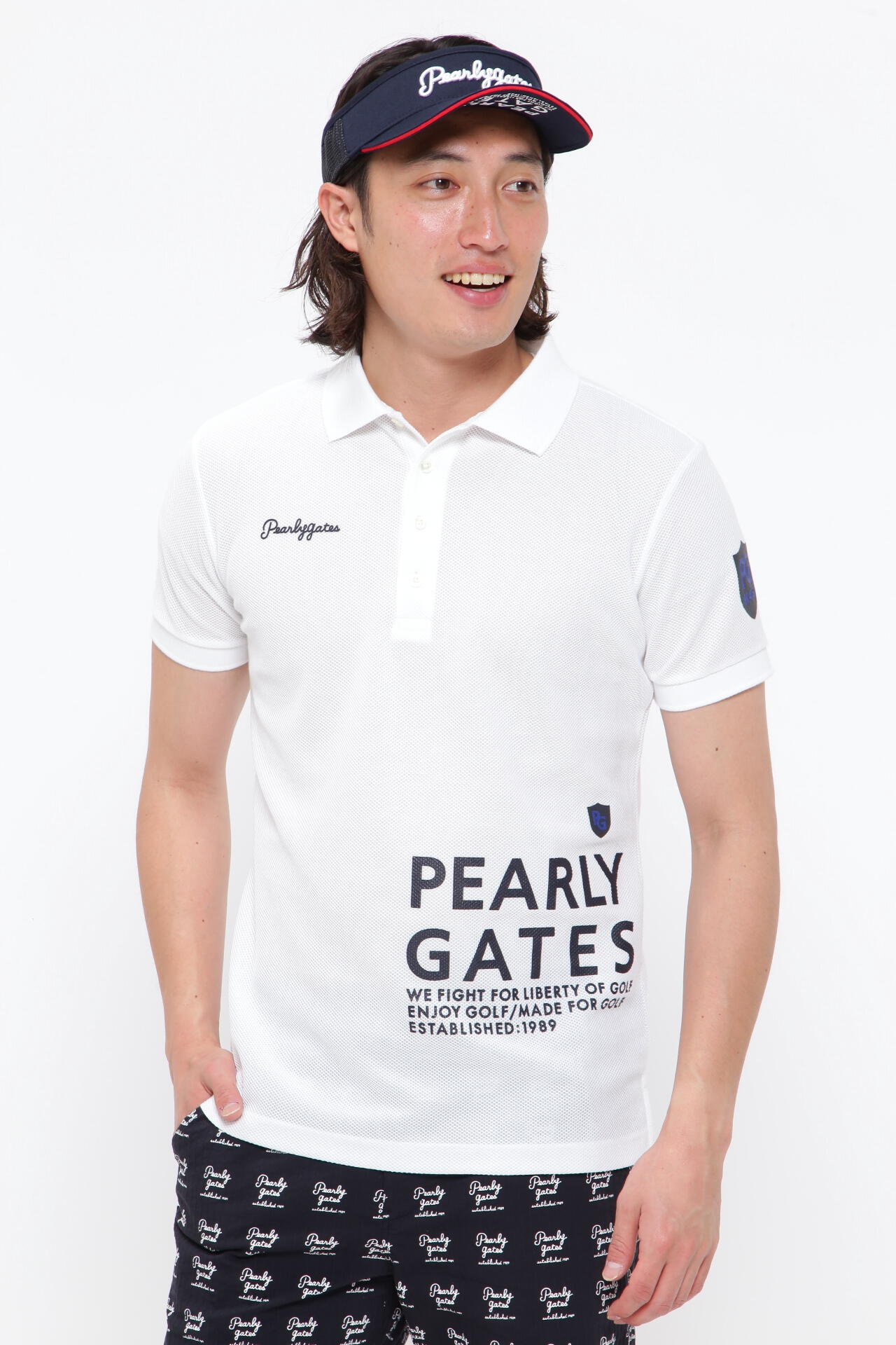 パーリーゲイツ　PEARLY GATES 半袖ポロシャツ　サイズ4 ネイビー