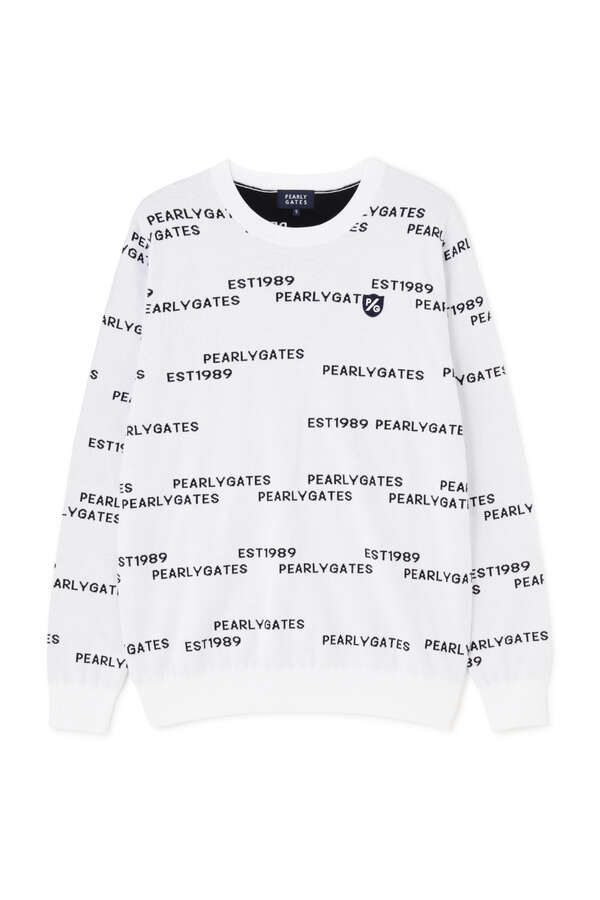 Emilcotoni クルーネックニットプルオーバー＜ロゴボーダー柄＞