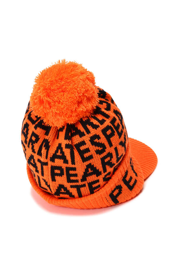 ロゴ総柄 つば付きニットワッチ (UNISEX)