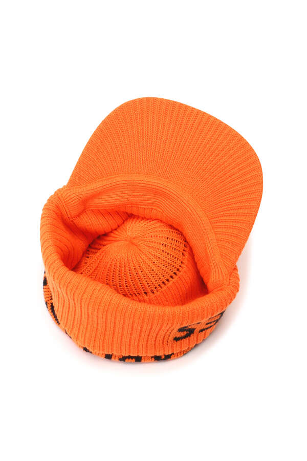 ロゴ総柄 つば付きニットワッチ (UNISEX)