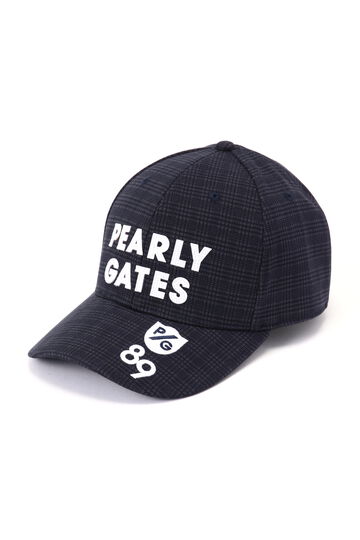 ２段ロゴ コットンストレッチツイルキャップ ＜チェック柄＞ (UNISEX)