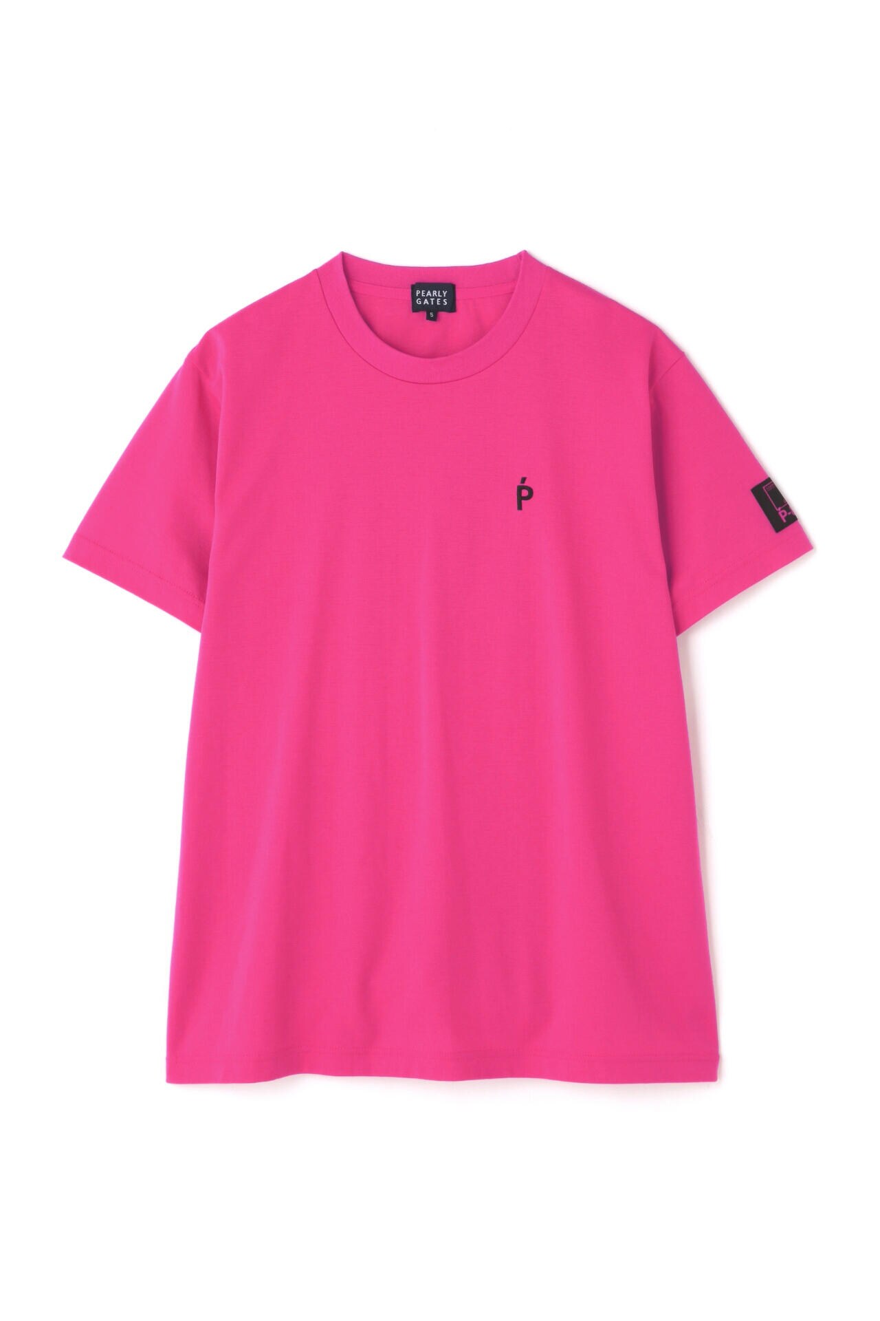 パーリーゲイツ】T/C ポンチローマ 半袖Tシャツ ＜Pink with BLACK＞