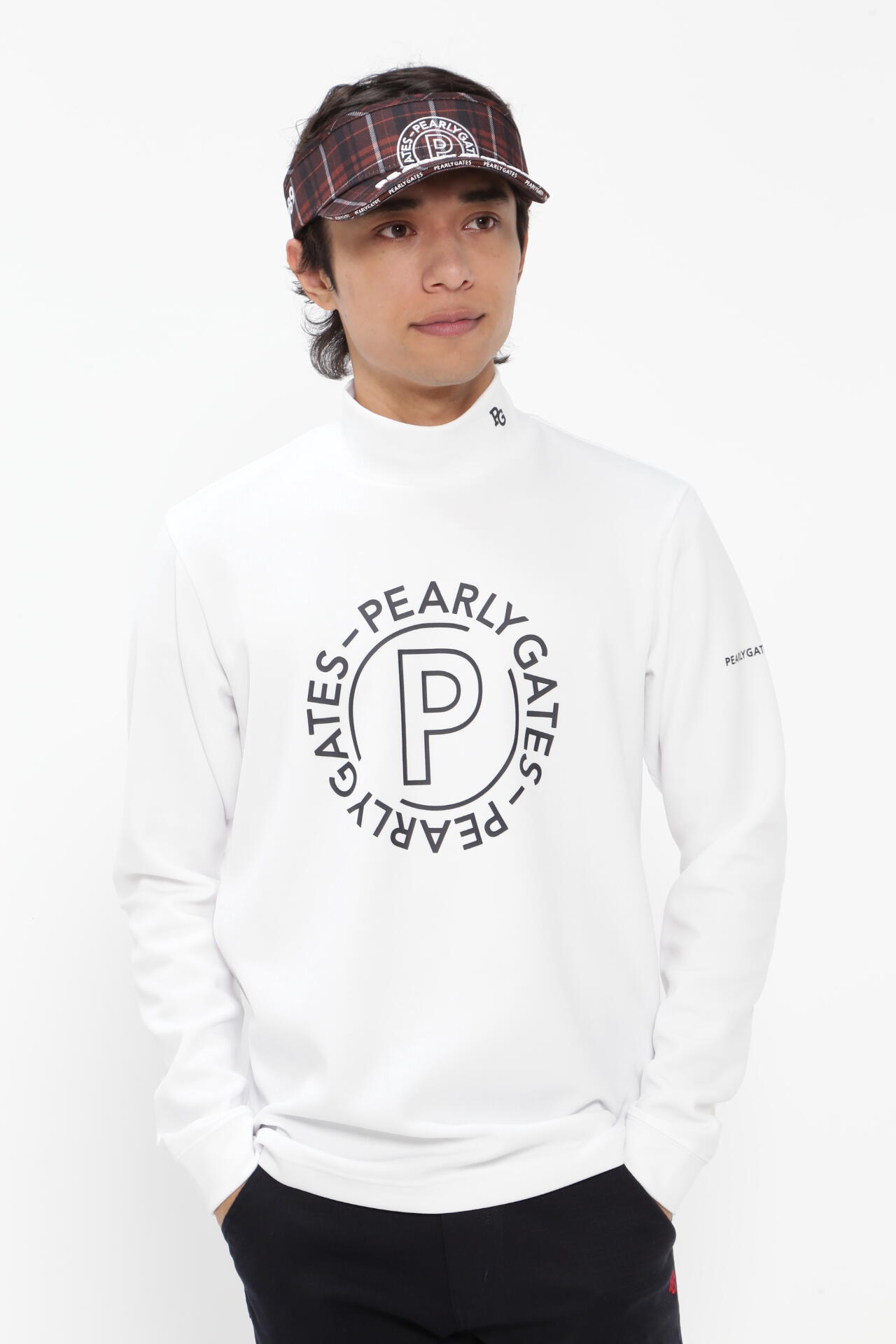 Tシャツ Tシャツ 「PEARLY GATES」 カノコダンボール ハイネックカットソー メンズ... L(メンズ:Lサイズ相当) ブラウン