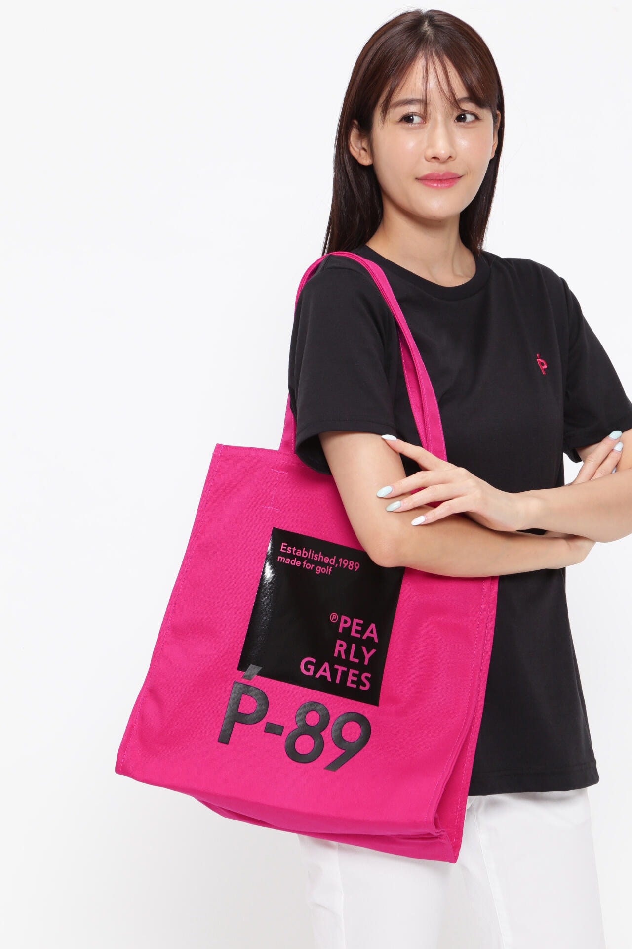 P-89ロゴ トートバッグ ＜Pink with BLACK＞ (UNISEX)