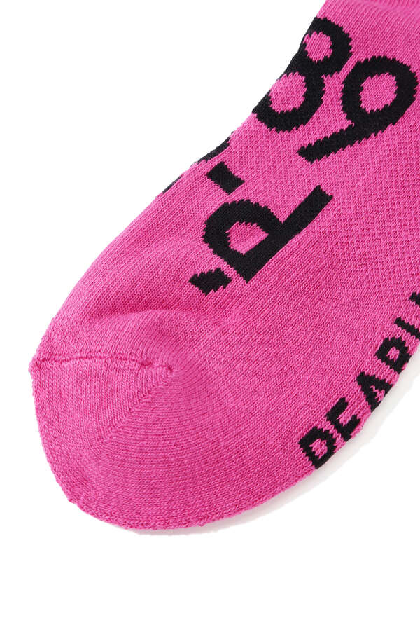 P-89 ロゴアンクルソックス ＜Pink with BLACK＞ (MENS)