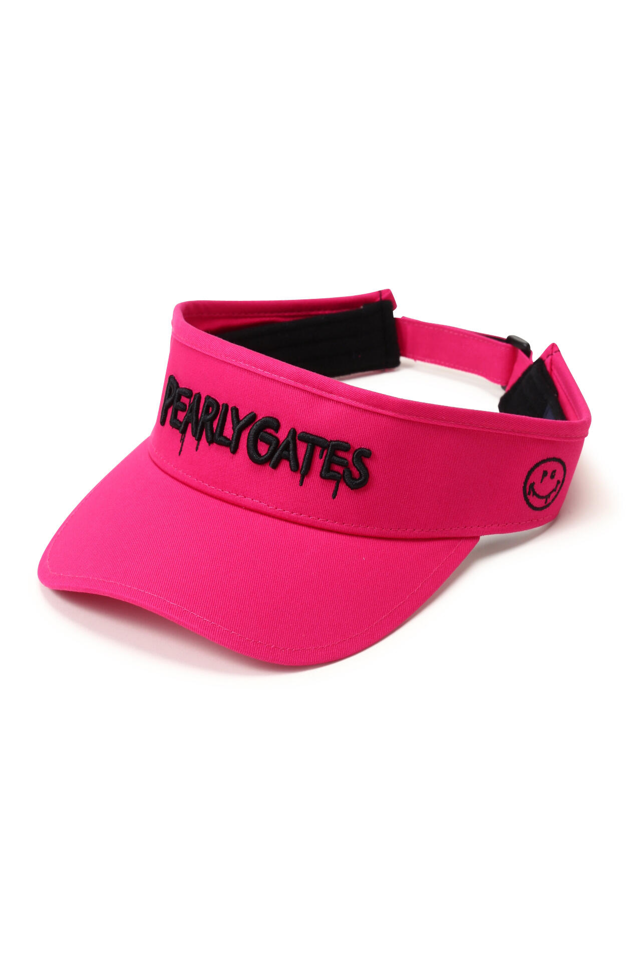 パーリーゲイツ】バイザー ＜ペイントロゴ＞ ＜Pink with BLACK＞ (UNISEX)