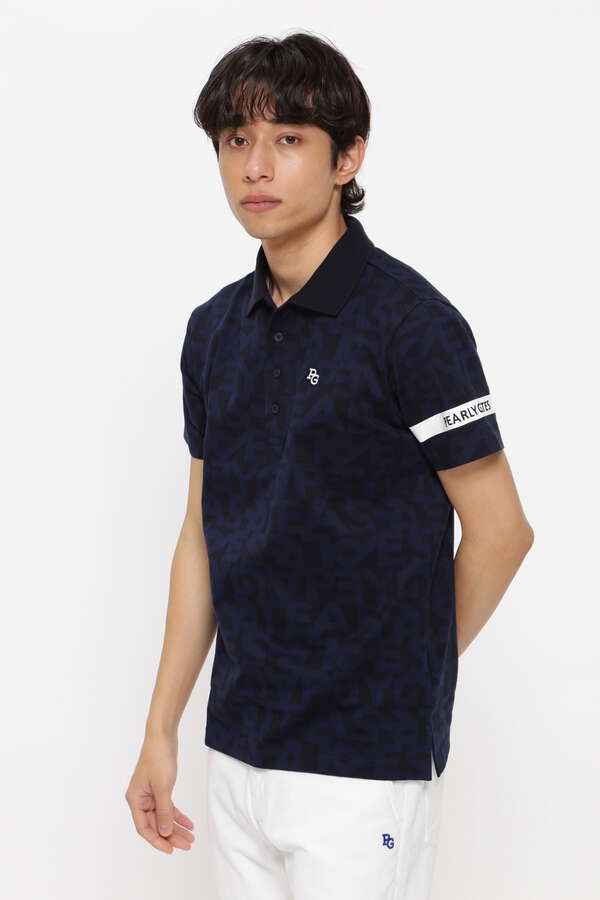 パーリーゲイツ】ロゴジャガード半袖ポロシャツ 