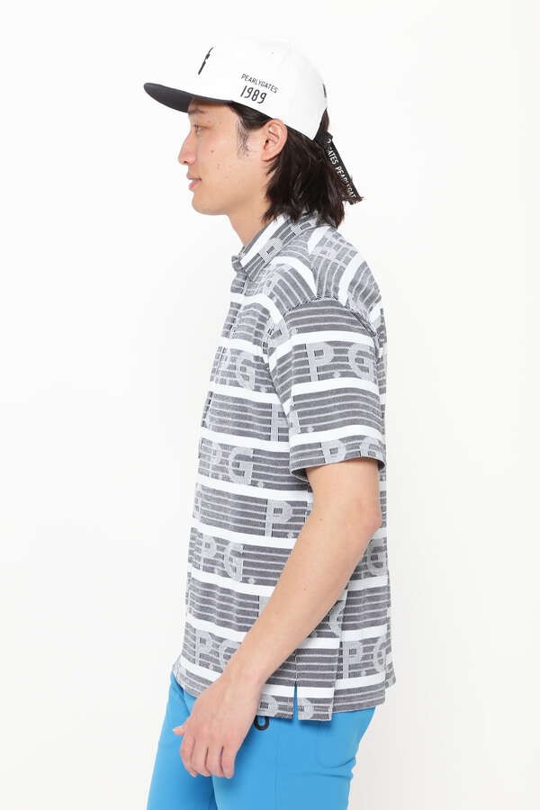 ストライプロゴベアジャガード半袖ポロシャツ ＜Relaxシリーズ＞