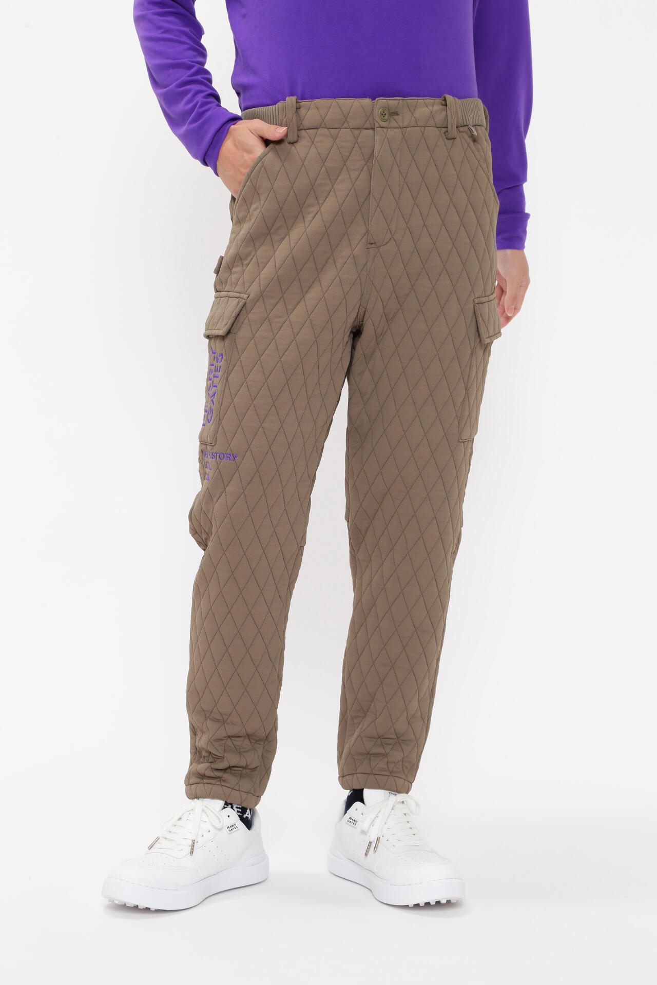 パーリーゲイツ】ポリエステルキルトジャガードパンツ＜Relaxシリーズ＞ 