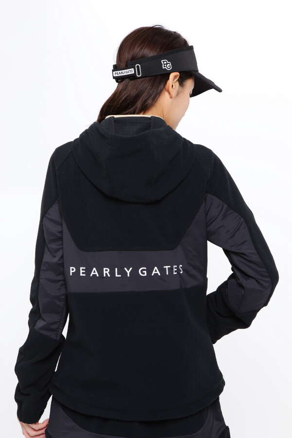 トリコット表フリース×ナイロンタフタ フルジップフーディジャケット